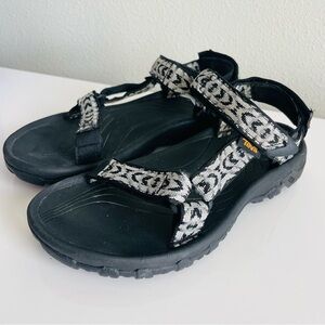Teva Black and White Patterned Sandals size 7